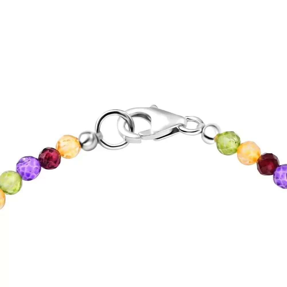 Multi Gemstone Sterling Silver Bracelet